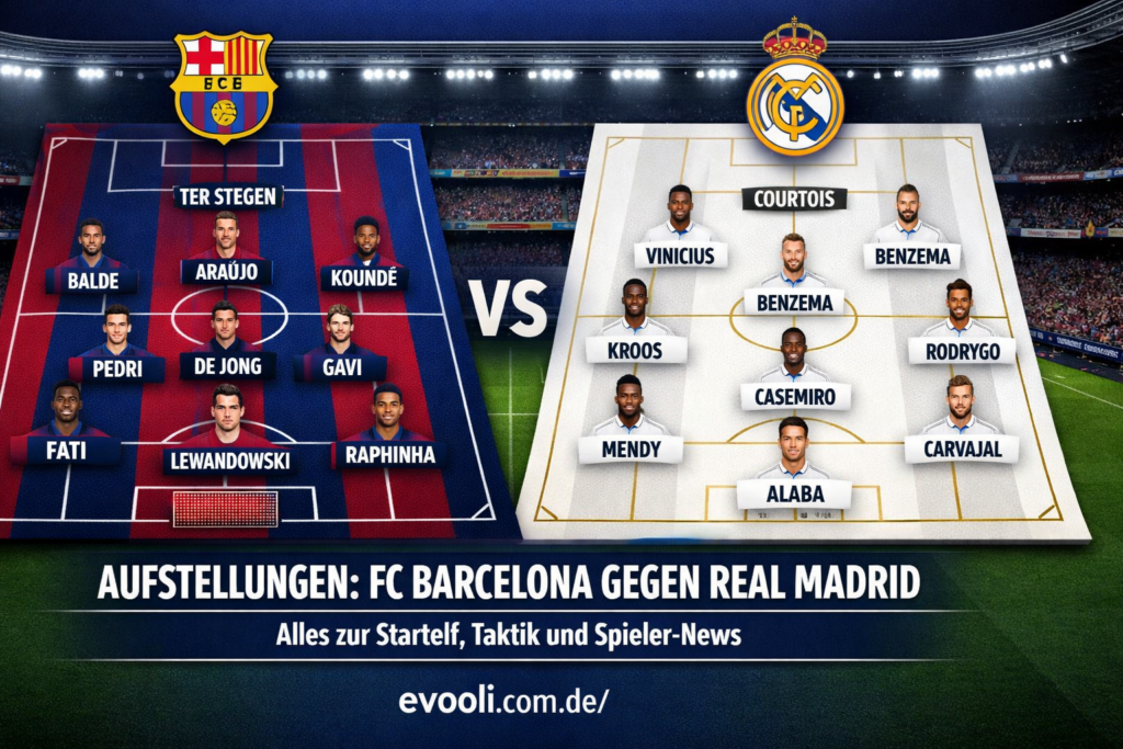 aufstellungen: teilnehmer: fc barcelona gegen real madrid