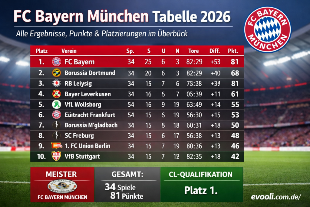 teilnehmer: fc bayern münchen tabelle